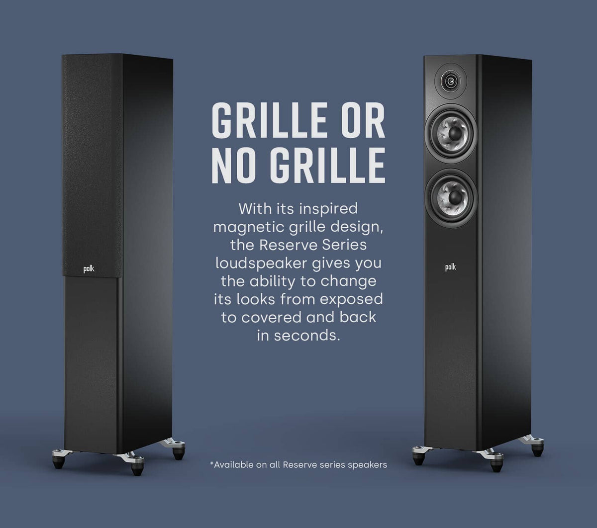 Polk Audio - Polk Reserve Series R400 Large Center Channel Loudspeaker, New 1" Pinnacle Ring Tweeter & Dual 6.5" Turbine Cone Woofers - Brown