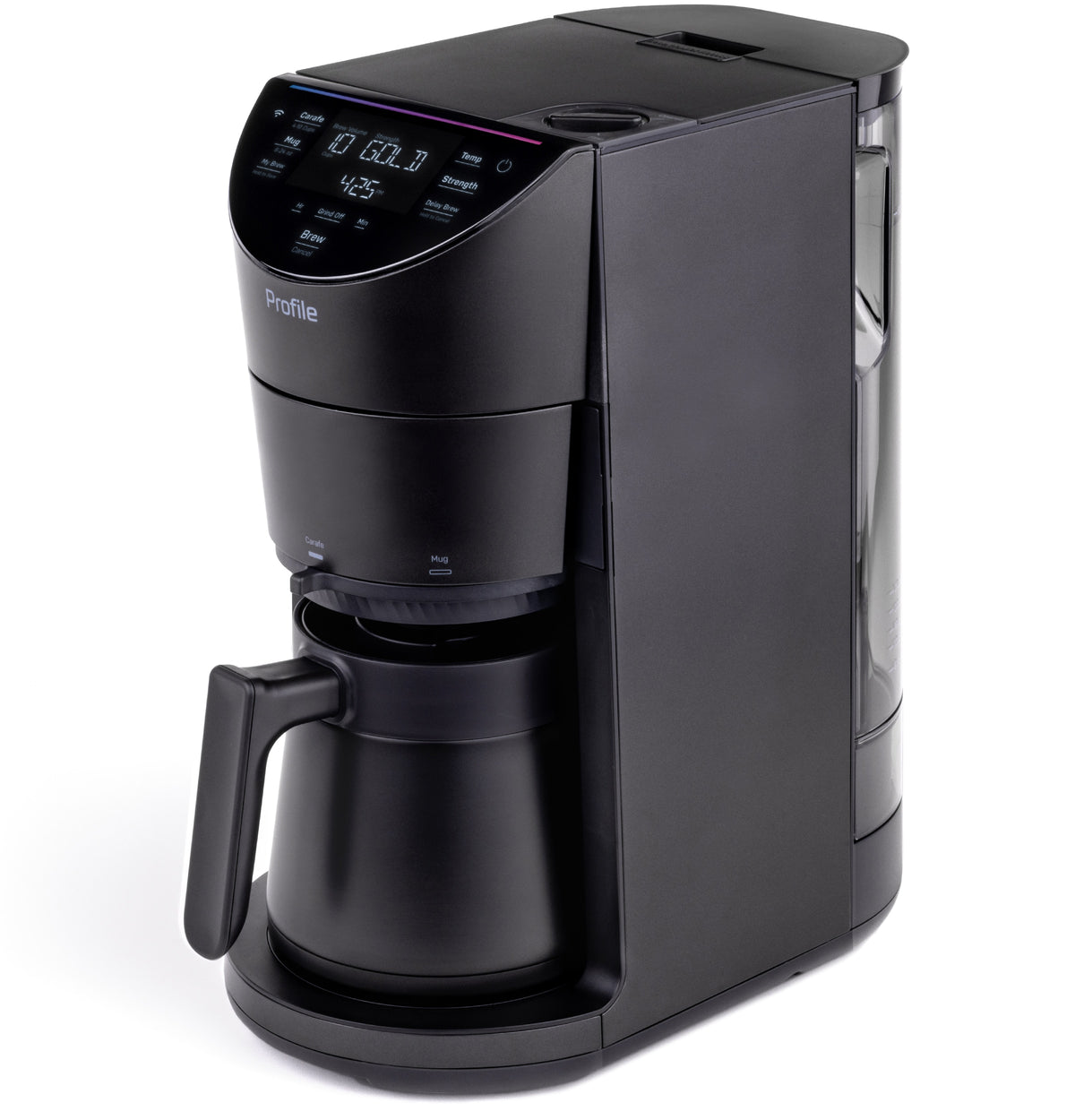 GE Profile - Grind and Brew 10-Cup and Single Serve Brewer with 6 Option Adjustable Burr Grinder - Carbon Black