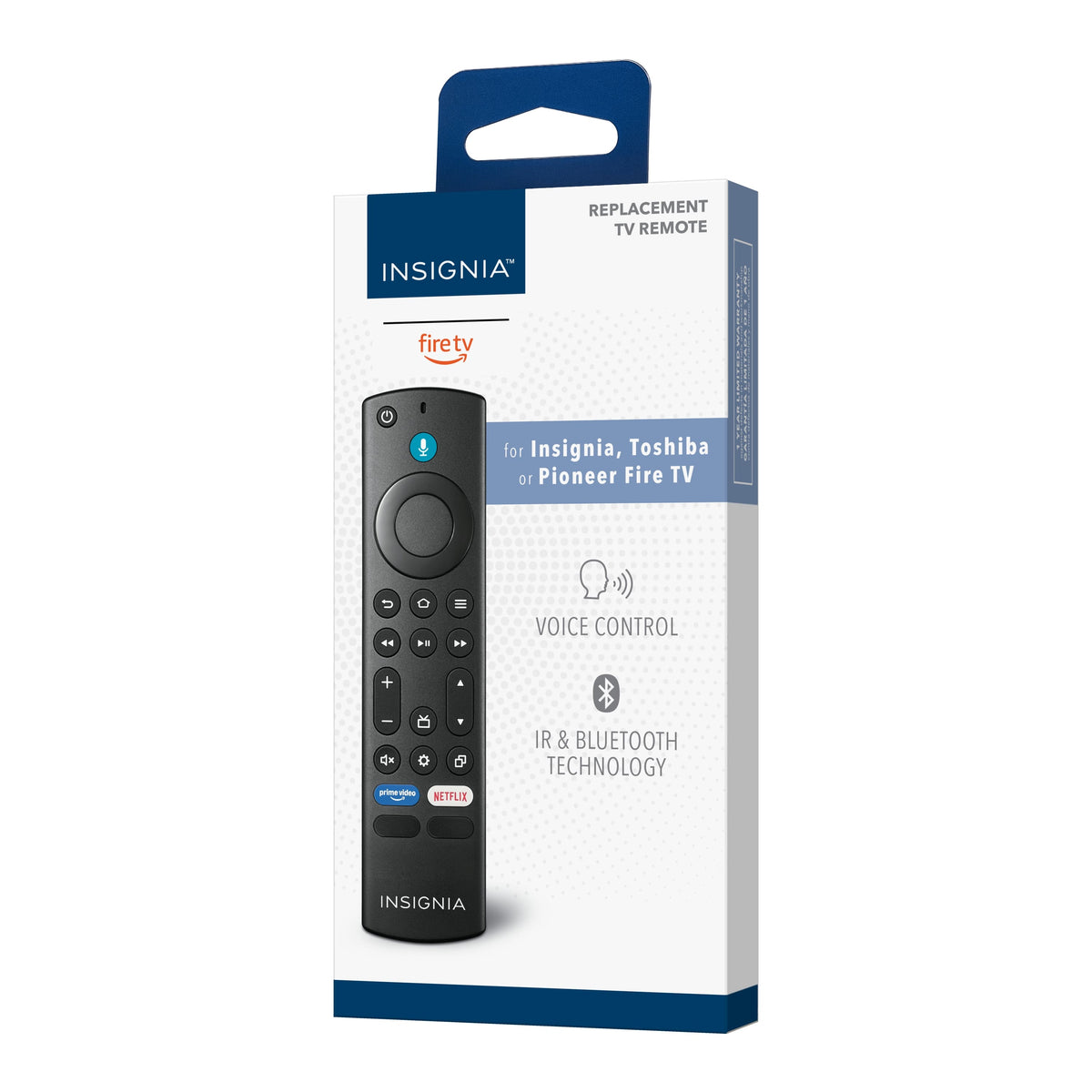 Insignia™ - Fire TV Replacement Remote for Insignia-Toshiba-Pioneer - Black