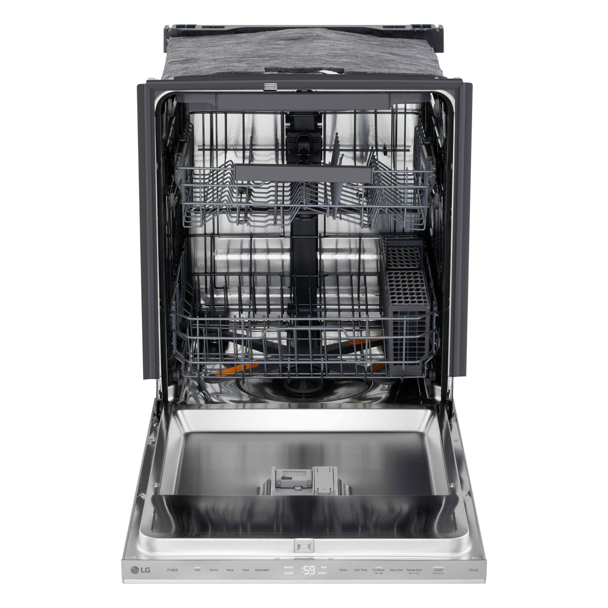 LG - FlushFit 24-in Top Control Smart Built-In Stainless Steel Tub Dishwasher with 3rd Rack, 1-Hour Wash and Dry, 46dBA - Stainless Steel