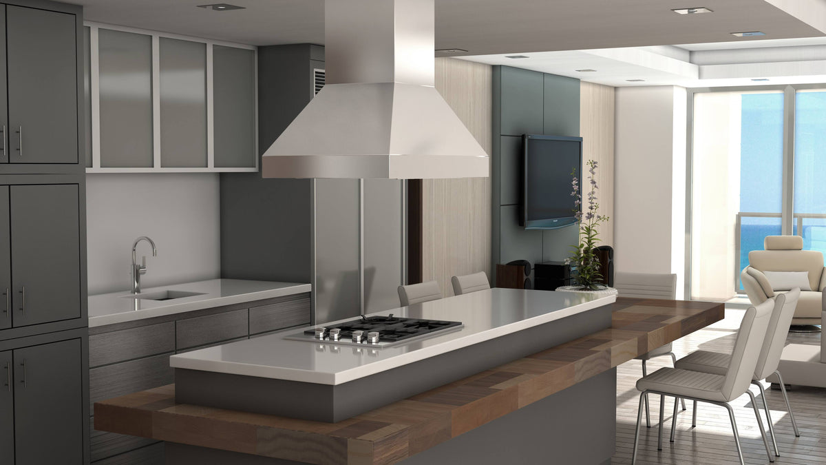 ZLINE - 36 inches - Externally Vented - Island Range Hood - Silver