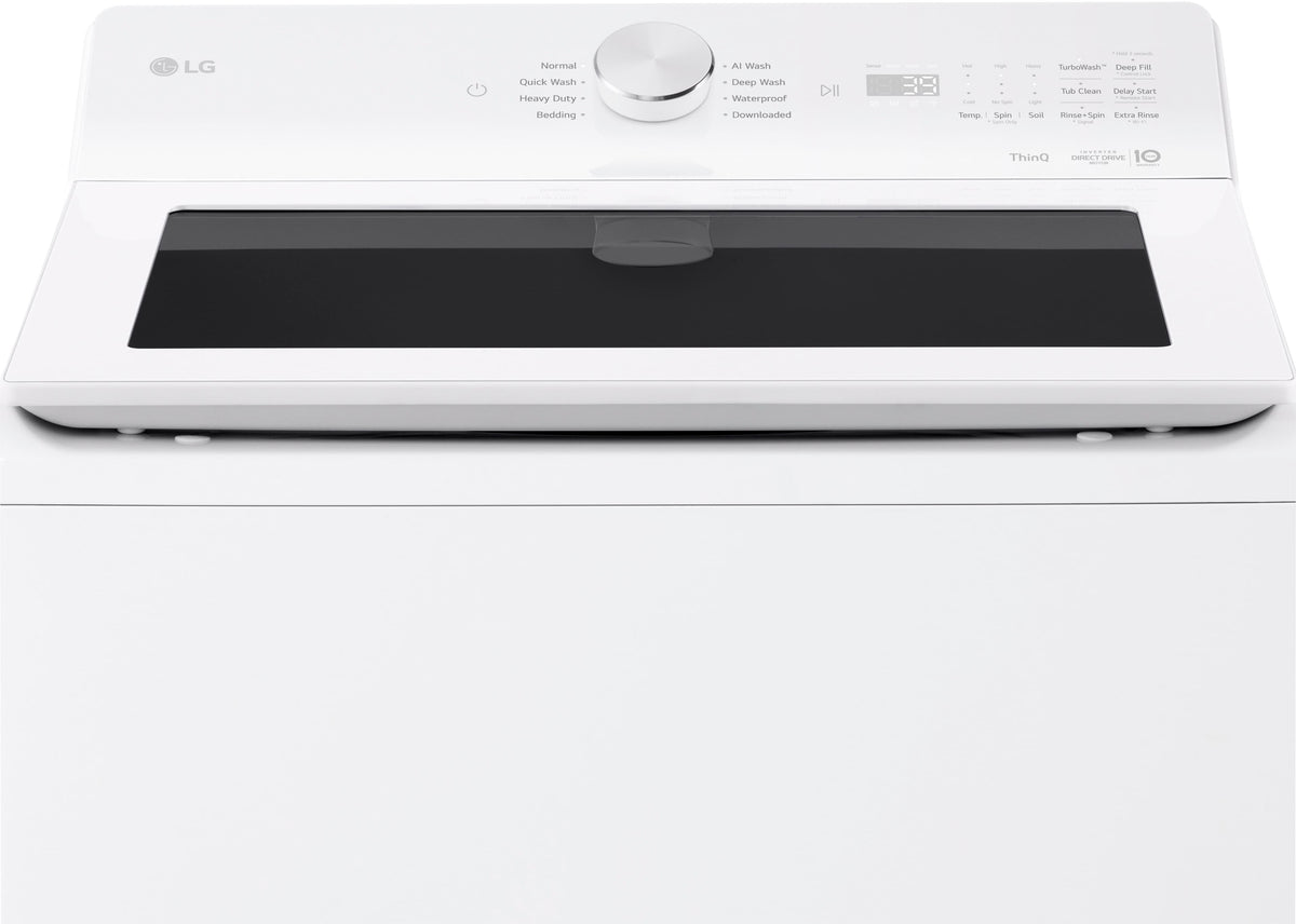 LG - 5.0 Cu. Ft. High-Efficiency Smart Top Load Washer with Easy Unload - Alpine White