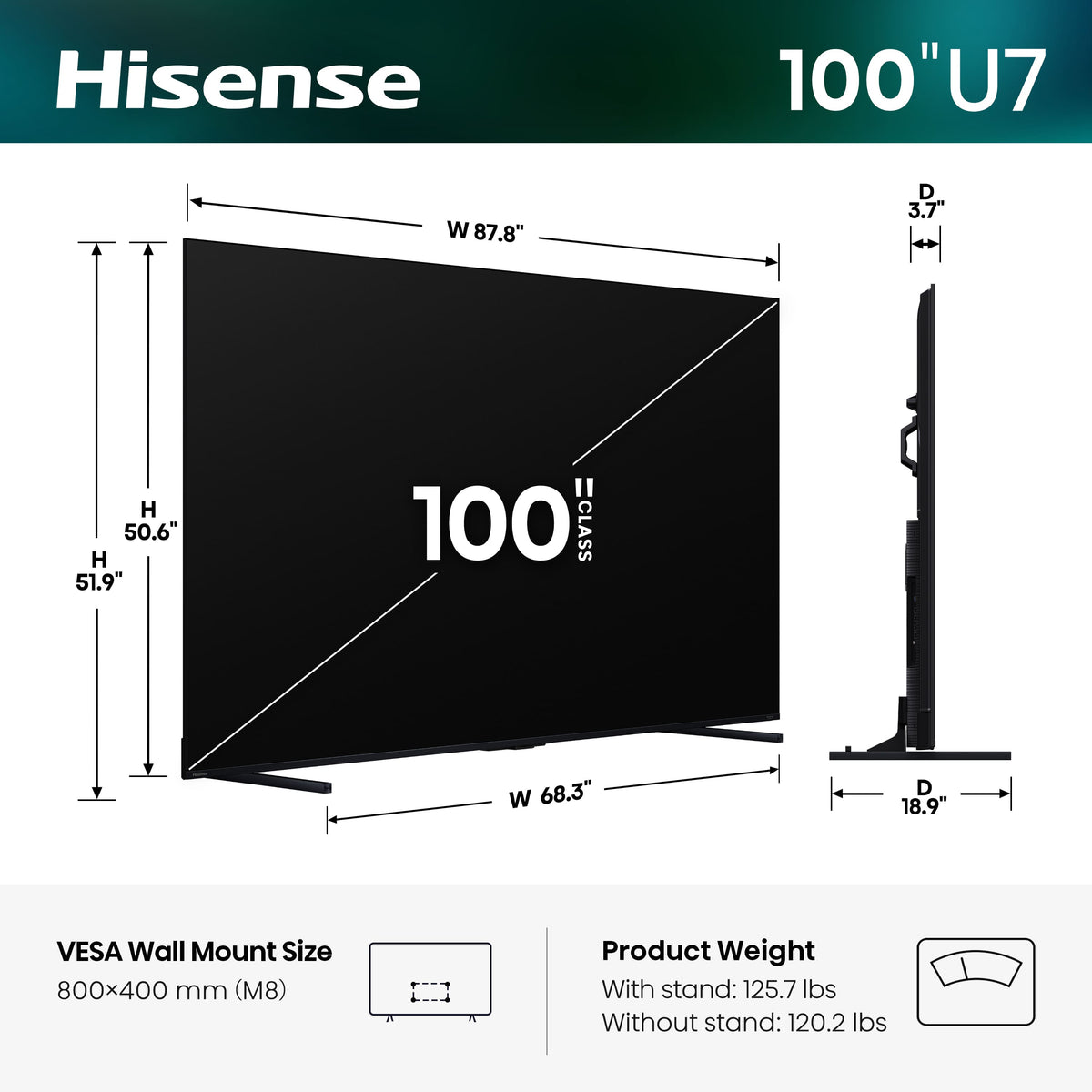 Hisense - 100" Class U6 Series MiniLED QLED UHD 4K HDR Smart Fire TV (2026)