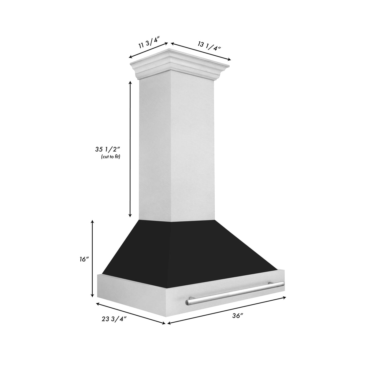 ZLINE - 36 inches - Externally Vented - Wall Range Hood - Black Matte