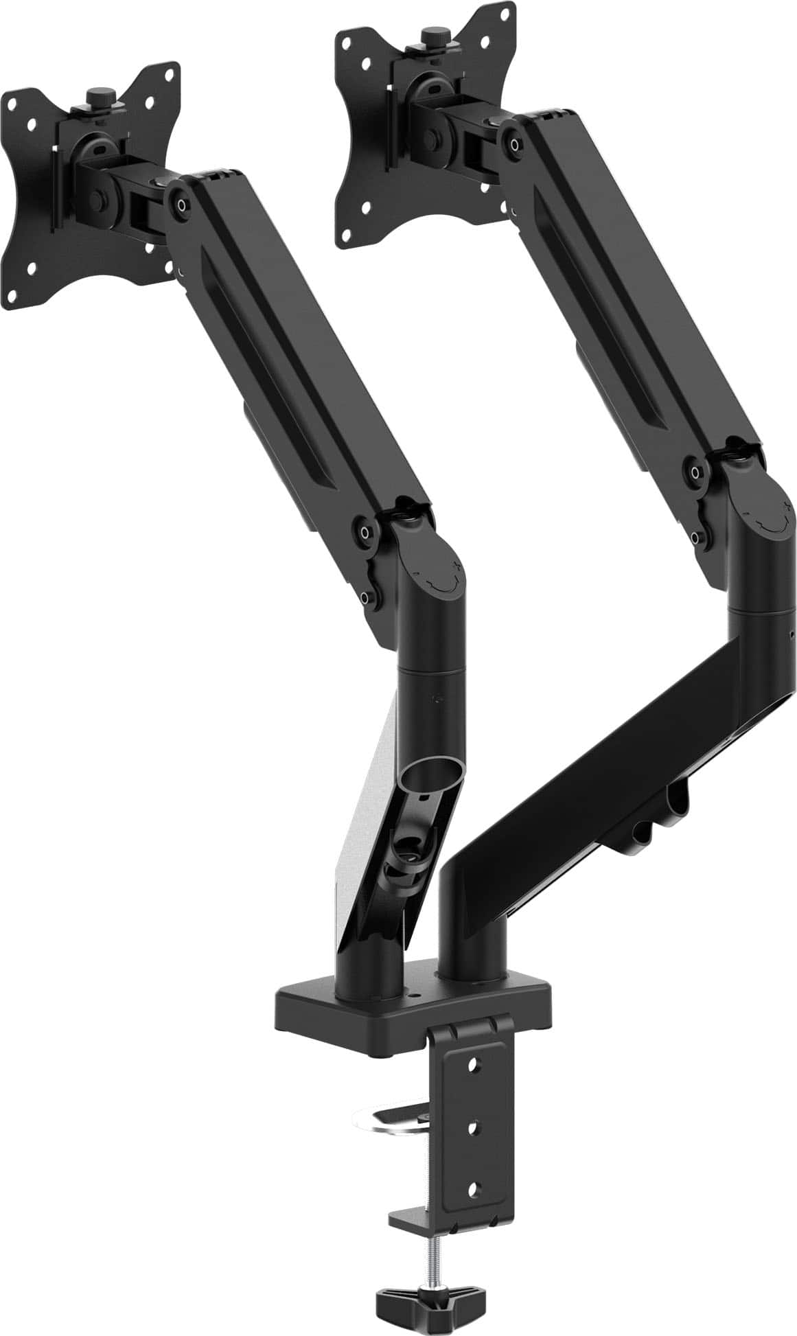 j5create - Ergonomic Dual Monitor Desk Mount for Most 17”-32” Monitors - Black