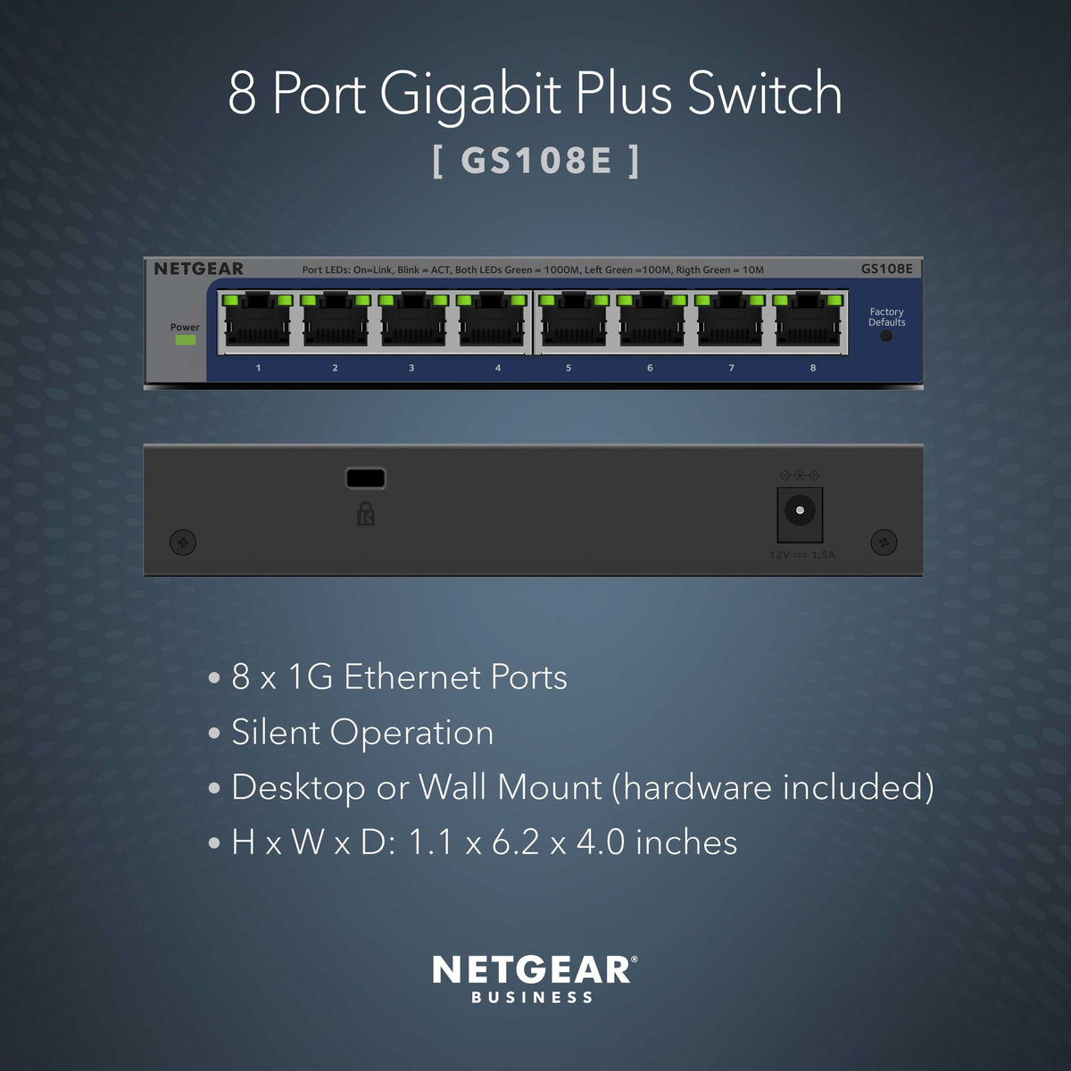 NETGEAR - Plus Series 8-Port Gigabit Ethernet Switch - Gray