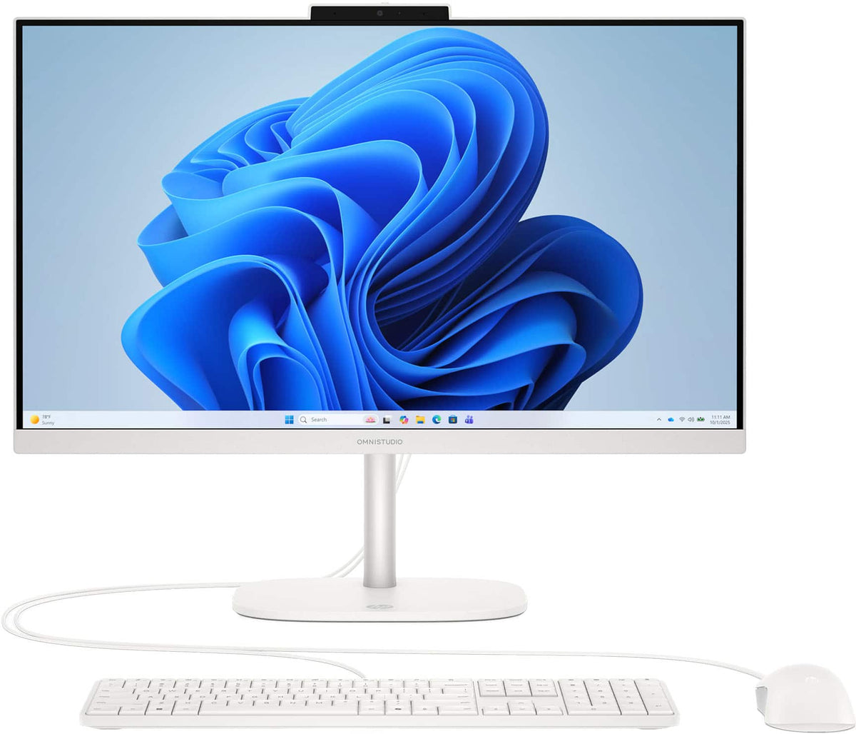 HP - OmniStudio 23.8" Full HD All-in-One - Intel N150 Processor - 8GB Memory - 128GB UFS - Cashmere White
