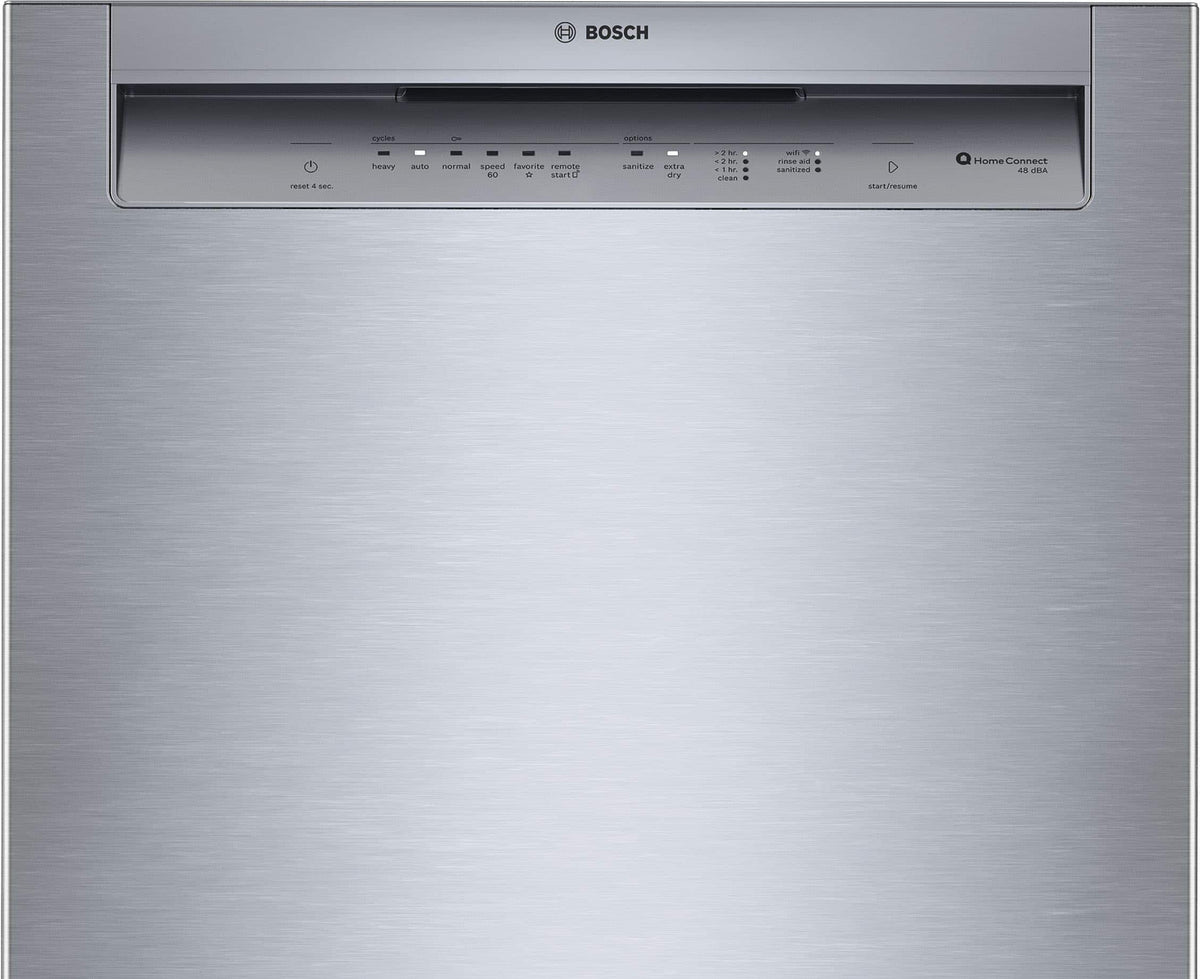 Bosch - 300 Series 24" Front Control Smart Built-In Stainless Steel Tub Dishwasher with 3rd Rack and PrecisionWash, 48 dBA - Stainless Steel