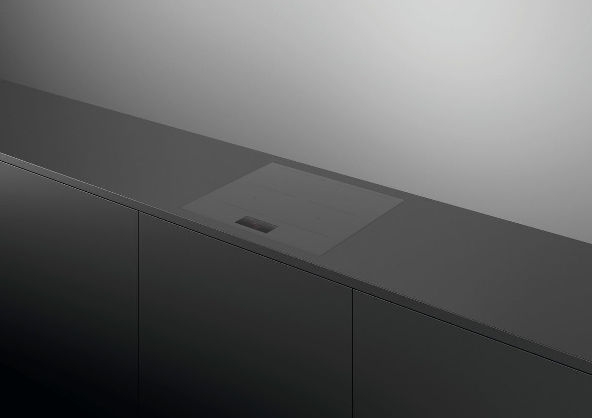 Fisher & Paykel - 24 in. Wide 4 Element Primary Modular Induction Built-in Electric Cooktop, 4 Zones with SmartZone - Gray