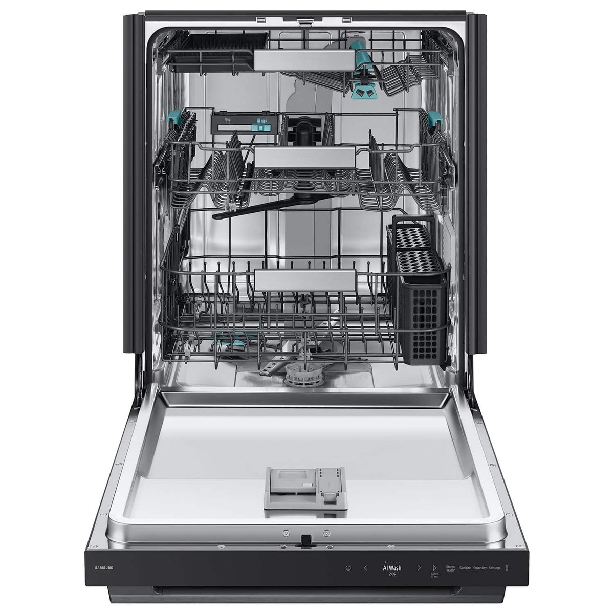 Samsung - 38 dBA Bespoke AI Dishwasher with 3rd Rack Washing System - Matte Black Steel