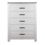 Cómoda de 1 pieza, 2 tonos, mueble de dormitorio elegante - Blanco