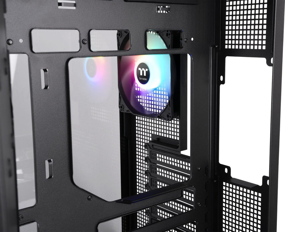 Thermaltake - View 380 XL TG ARGB Dual-Chamber Chassis with Hidden-Connector Motherboard Support ATX Mid Tower PC Case - Black