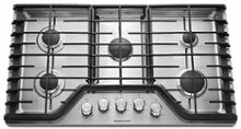 KitchenAid - 36 in. Wide 5 burners Built-In Gas Cooktop - Stainless Steel