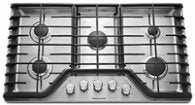 KitchenAid - 36 in. Wide 5 burners Built-In Gas Cooktop - Stainless Steel