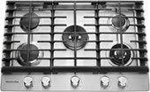KitchenAid - 30 in. Wide 5 burners Built-In Gas Cooktop - Stainless Steel