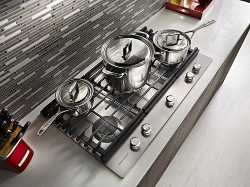 KitchenAid - 30 in. Wide 5 burners Built-In Gas Cooktop - Stainless Steel