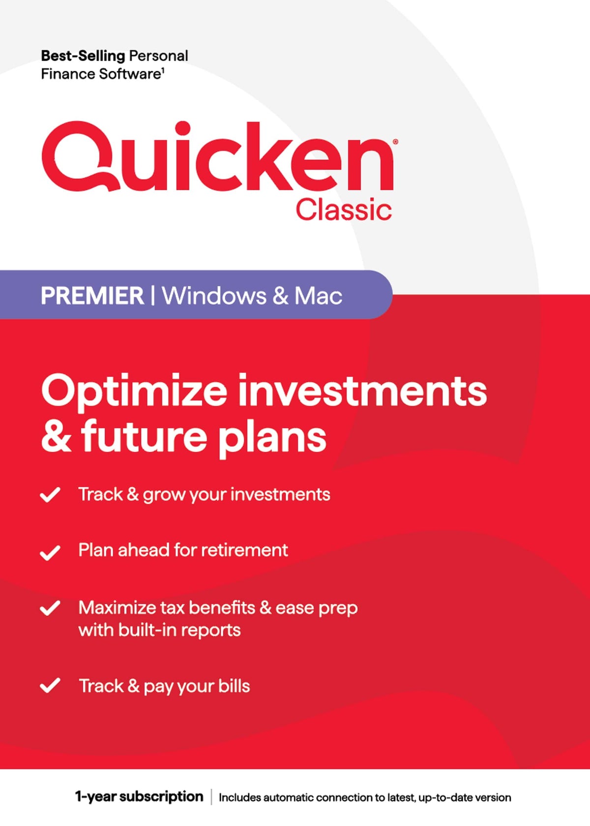 Quicken - Classic Premier 1-Year Subscription - Mac OS, Windows, Android, Apple iOS