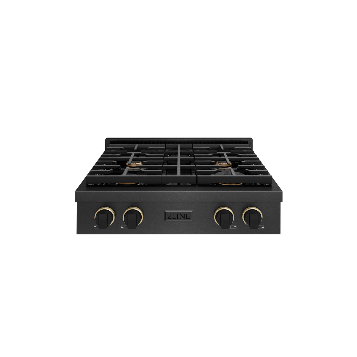 ZLINE - 30 in. Wide 4 Burner DesignerParamount Gas Rangetop with Black and Bronze Accents (SRTBSZ-30-MBCB) - Black Satin Stainless Steel