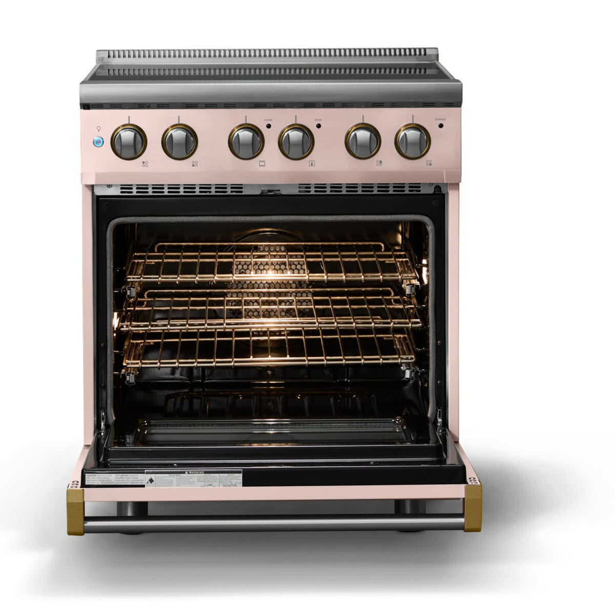 Viking - 30"W. Pro5S 4.7 Cu. Ft. Freestanding 4 Element Electric Convection Range - /Brushed Brass - Blush