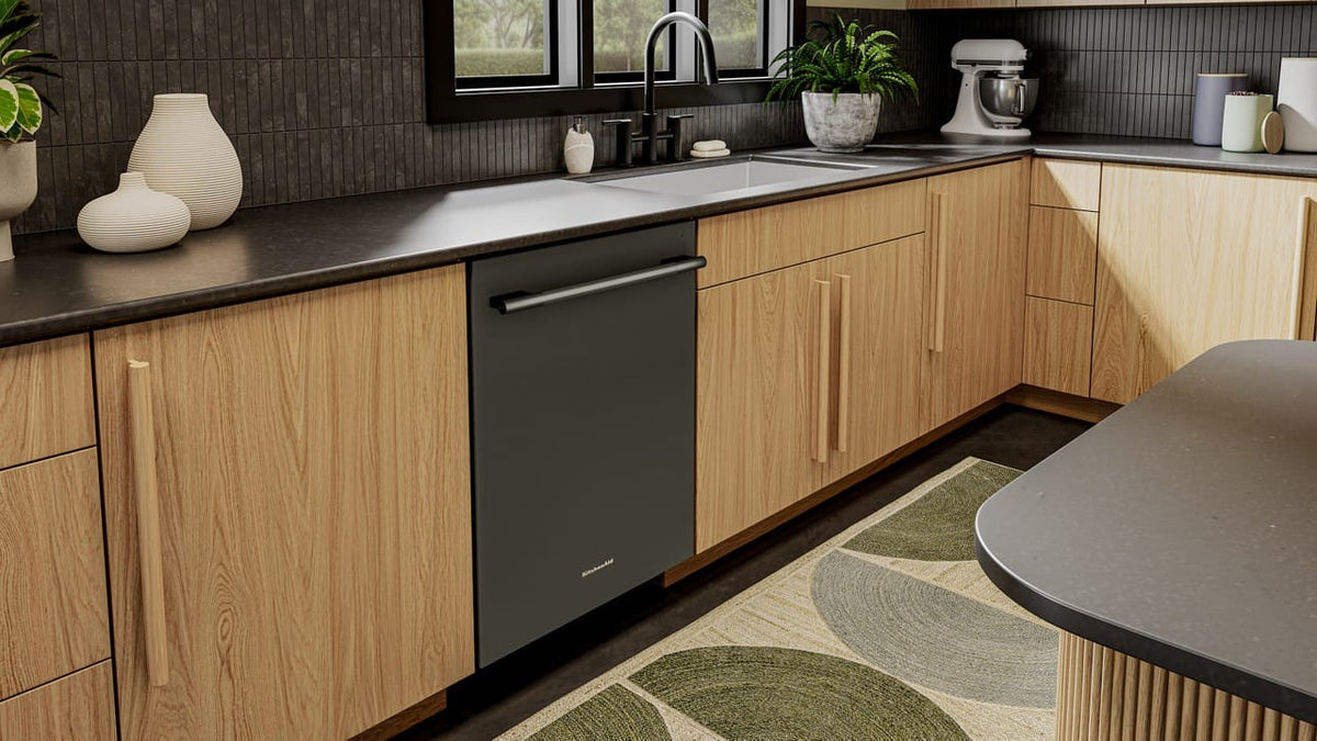 KitchenAid - 24 inch Top Control Built-In Dishwasher with 360 Max Jets Third Rack and ProDry System, 44 dBA - Black Ore