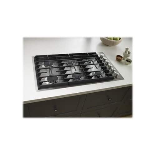 JennAir - 36 in. Wide 6 Burner Gas Cooktop - Stainless Steel