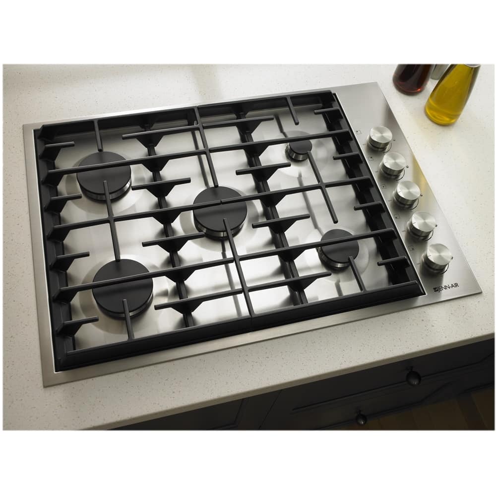 JennAir - 30 in. Wide 5 Burner Gas Cooktop - Stainless Steel