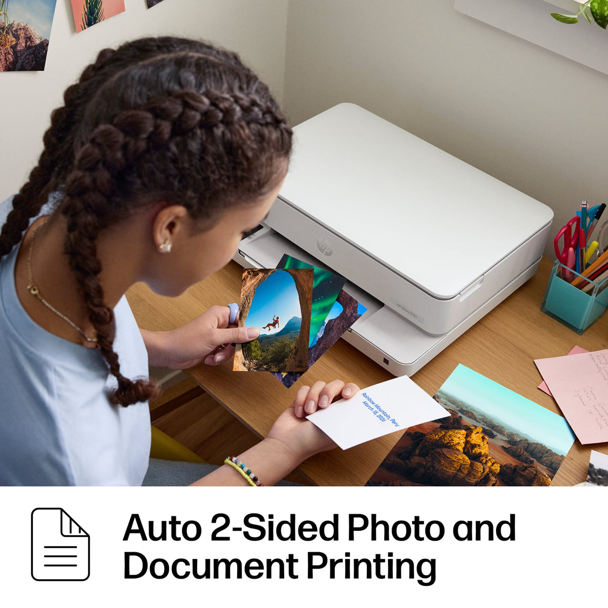 HP - Envy 6165 Wireless AI-Enabled All-in-One Inkjet Printer with 6 months of Instant Ink - White