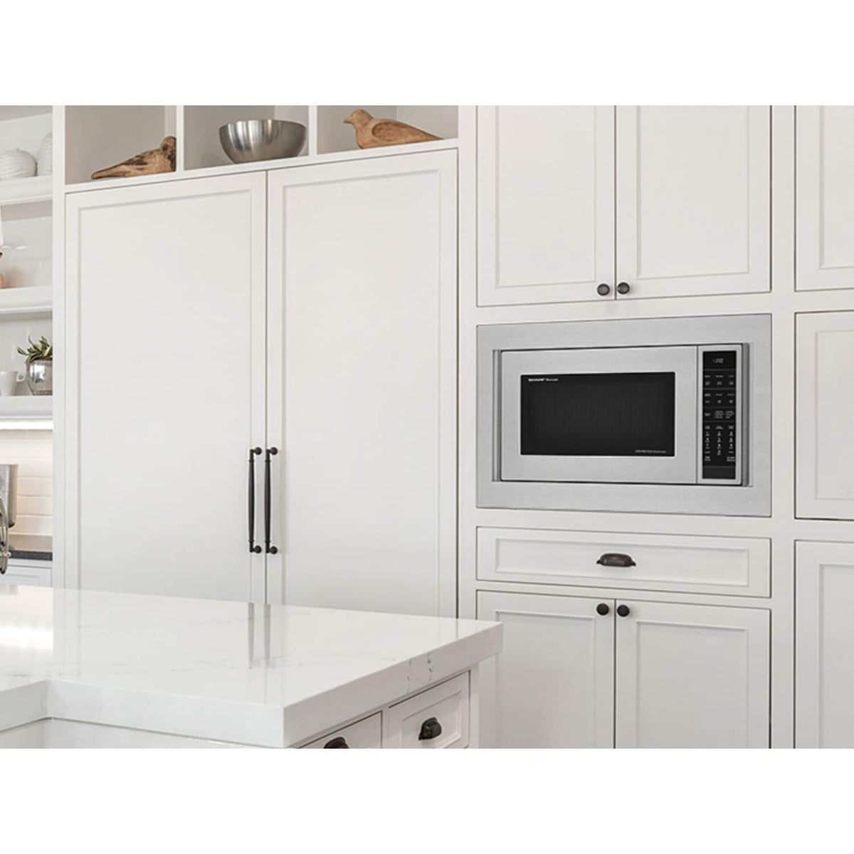 Sharp - 27-in. Built-In Microwave Trim Kit for the SMC2266HS - Silver