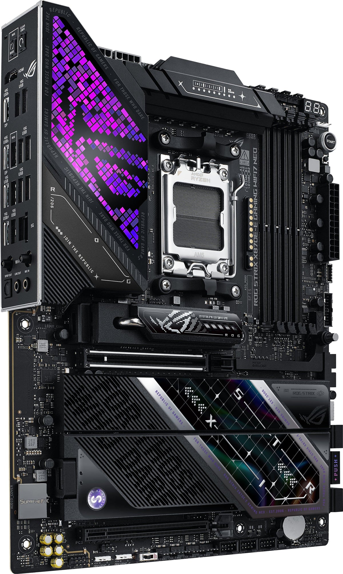 ASUS - ROG STRIX X870E-E GAMING Wi-FI 7 NEO (Socket AM5) AMD X870E ATX DDR5 Wi-Fi 7 Motherboard - Black