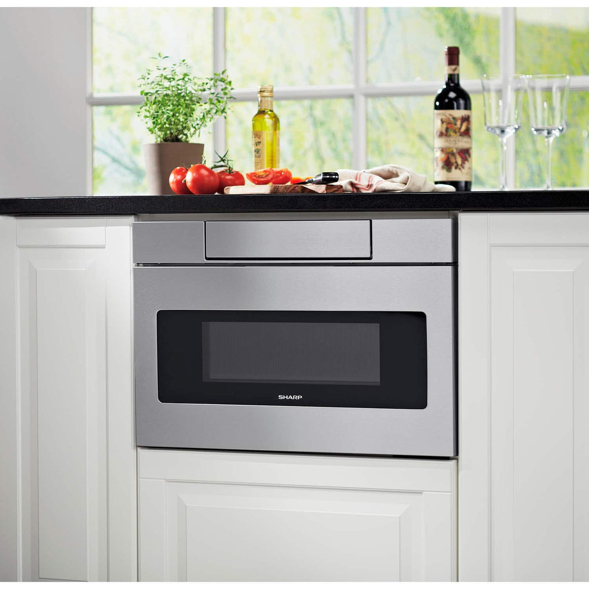 Sharp - 1.2 Cu. Ft. Built-in Microwave Drawer with Sensor Cooking - Stainless Steel