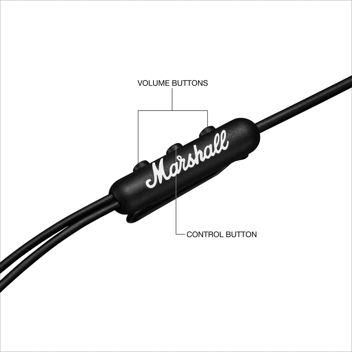 Marshall - Mode USB-C In-ear Wired Earbuds with Built-in Microphone, Customizable Fit, Tangle-resistant Cord and Dynamic Drivers - Black