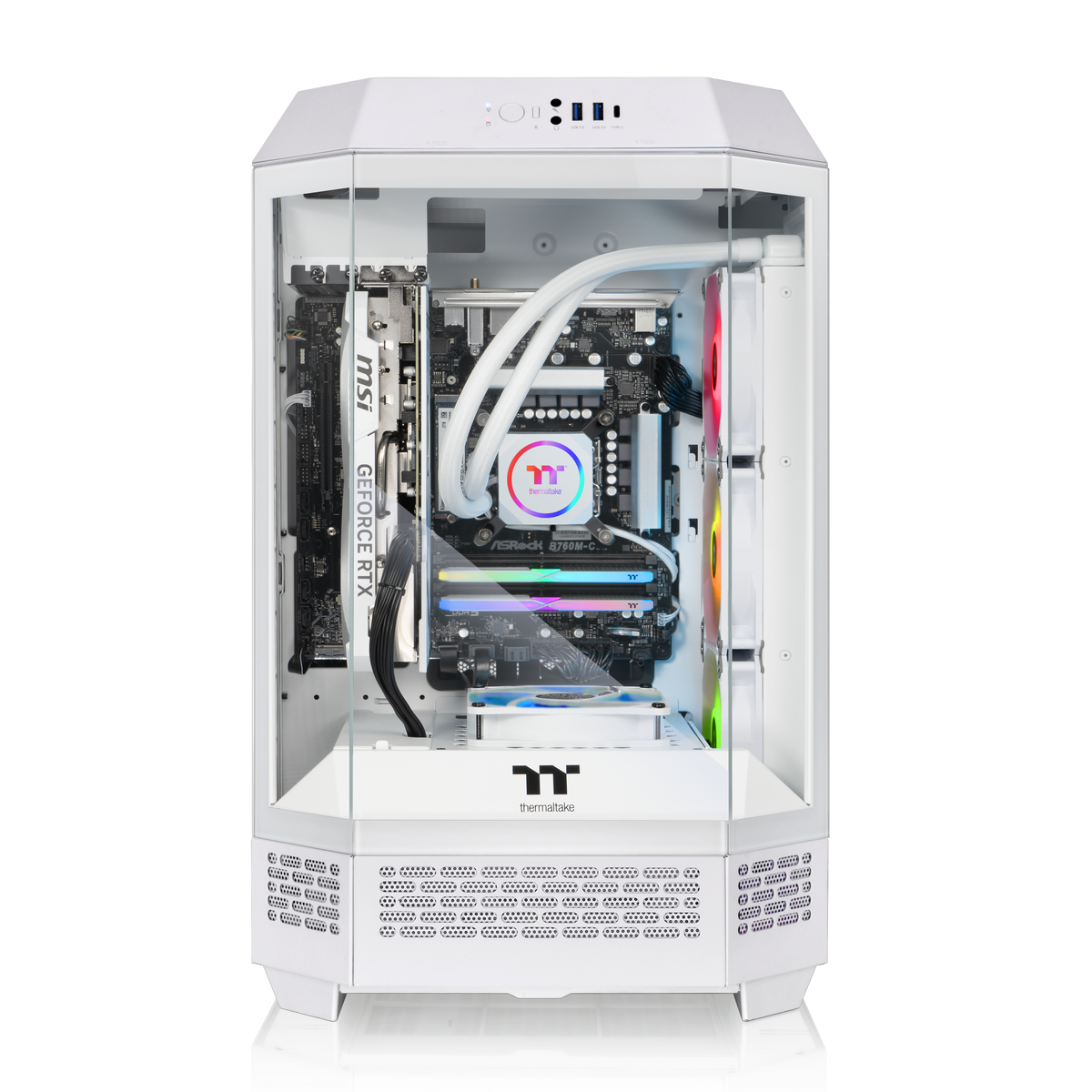 Thermaltake - LCGS Reactor 7897XS Gaming Desktop AMD Ryzen 7 7800X3D 2025 32GB Memory Radeon RX 9070 XT 2TB SSD NVMe M.2 - Snow