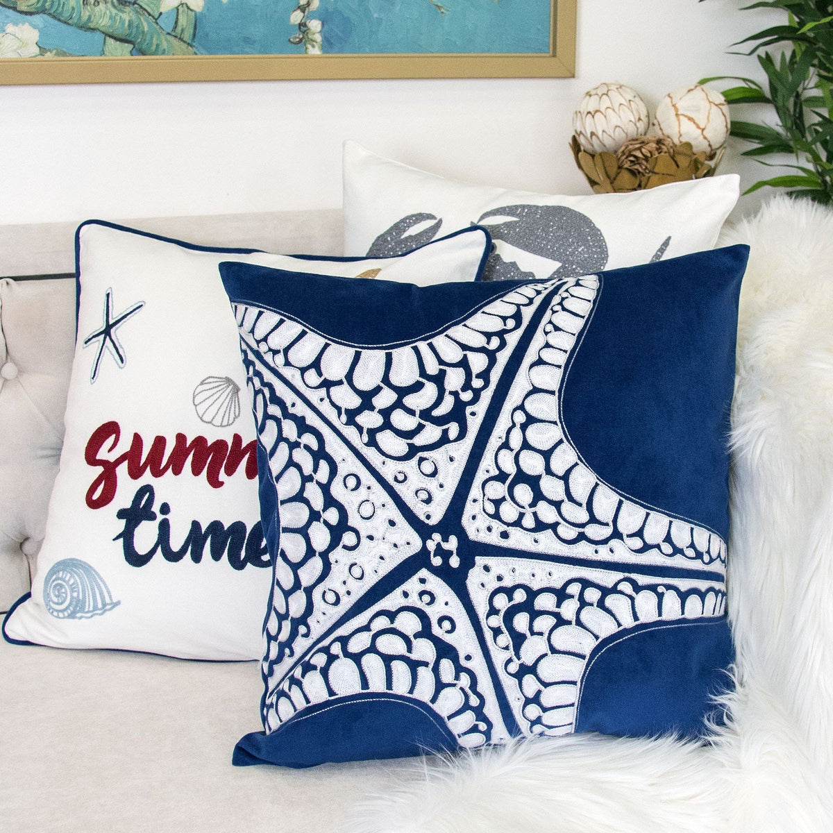 Funda de cojín estrella de mar Seastar - Índigo
