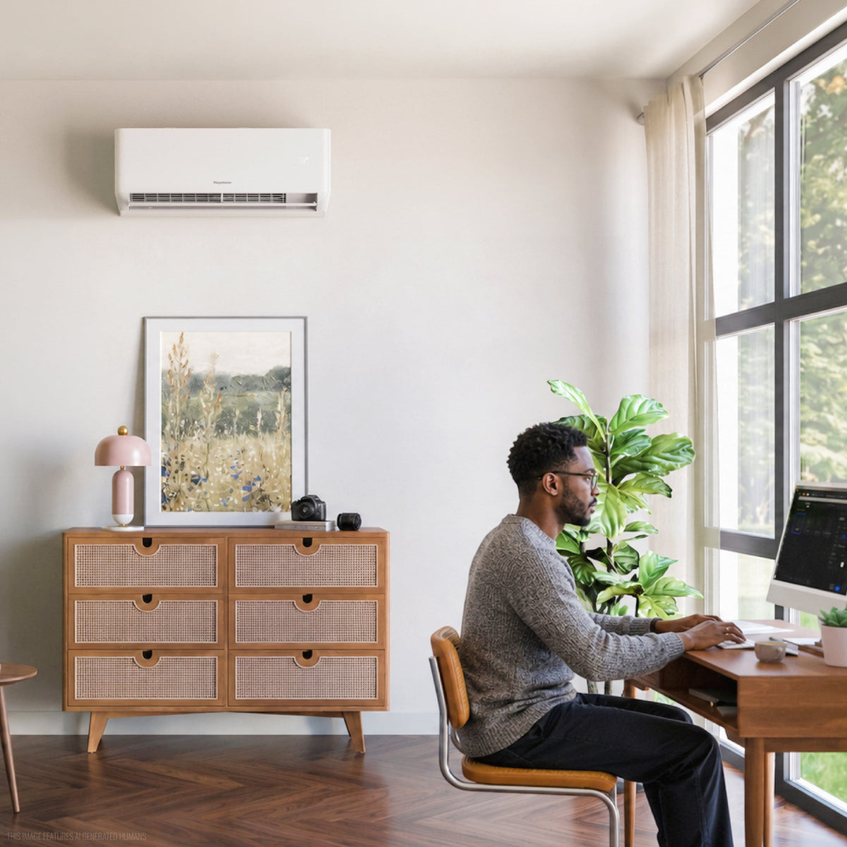 Keystone - Summit 230V 400 Sq. Ft. 9,000 BTU Smart Mini Split Air Conditioner 10,000 BTU Heater - White
