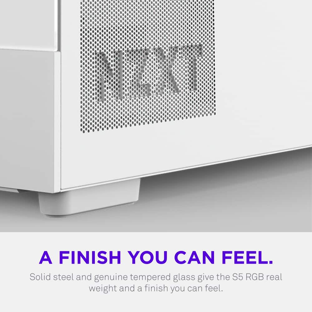 NZXT - S5 RGB Compact ATX Mid-Tower Computer Case - White - White