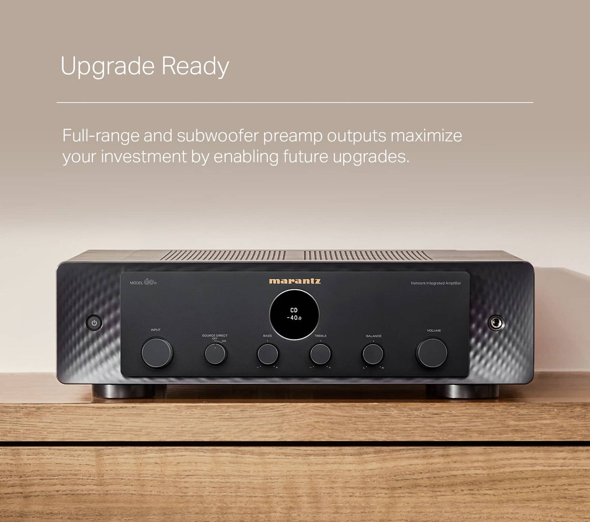 Marantz - MODEL 60n 60W 2.1-Ch. Network Integrated Amplifier - Silver Gold