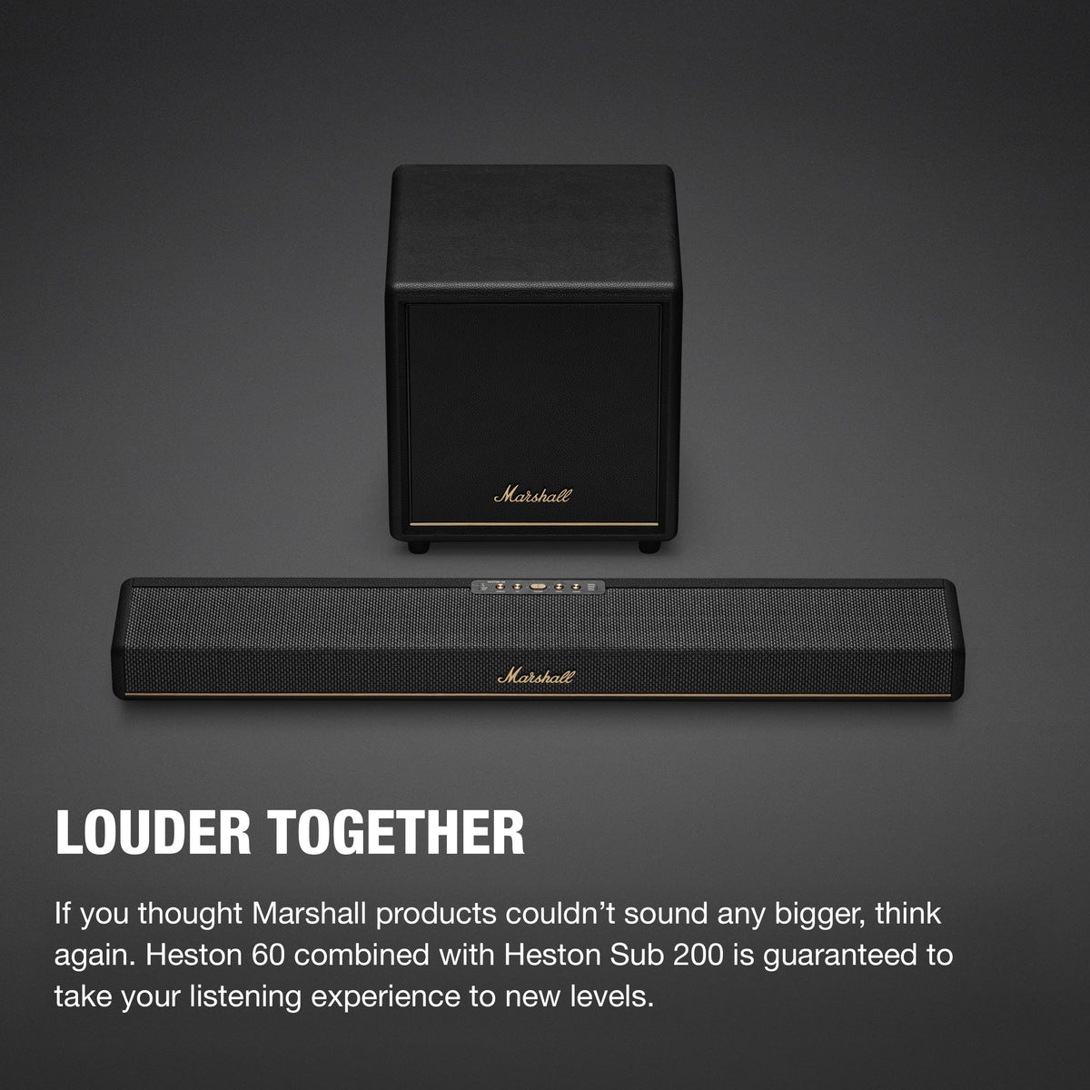 Marshall - Heston 60 5.1 Channel Soundbar with Dolby Atmos Immersive Sound for TV / Movies / Music - Black
