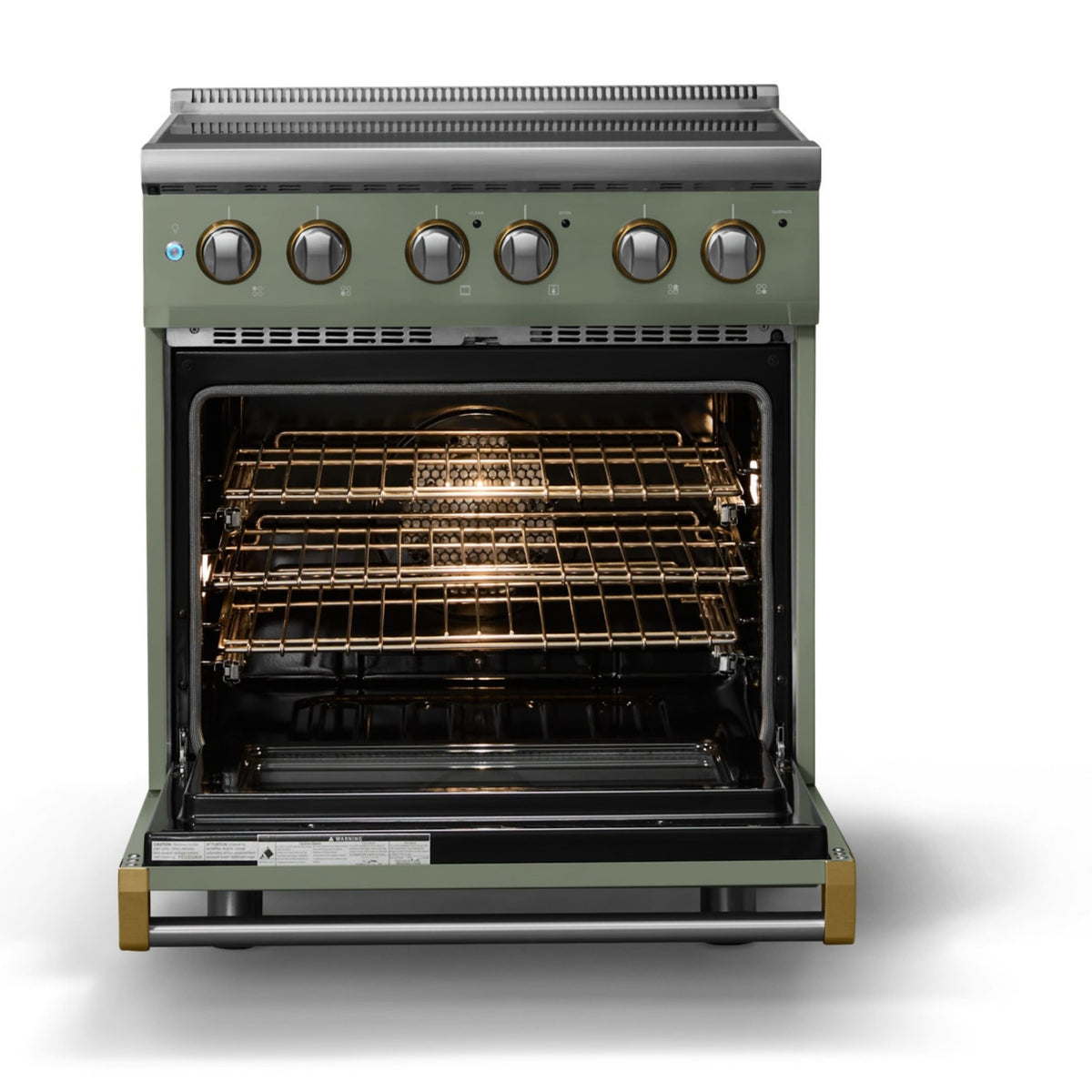 Viking - 30"W. Pro5S 4.7 Cu. Ft. Freestanding 4 Element Electric Convection Range - /Brushed Brass - Eucalyptus