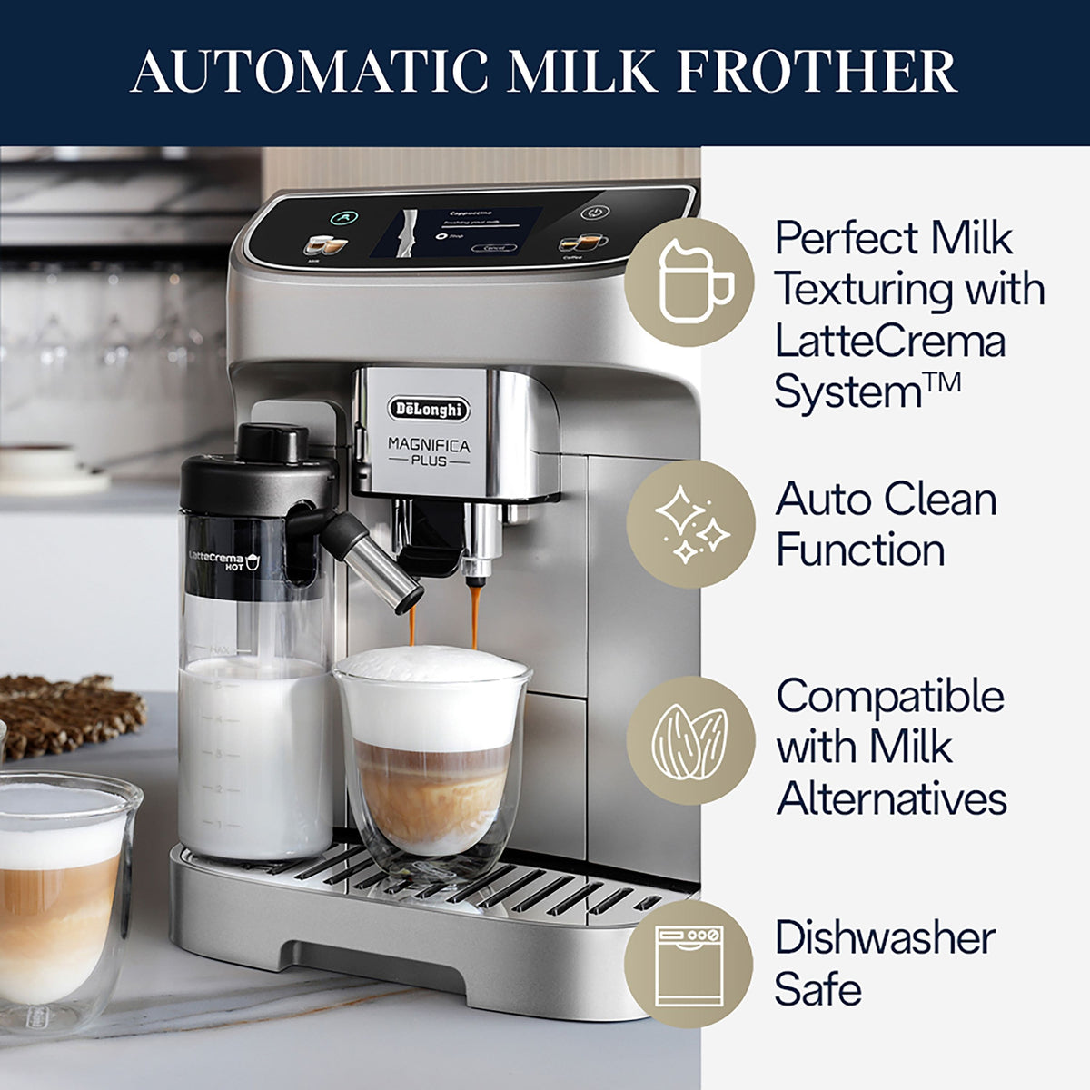 De'Longhi - Magnifica Plus Fully Automatic Espresso Machine - Silver