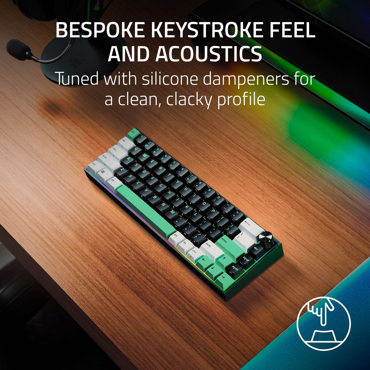 Razer - Reclusa Mini 65% Wireless Enthusiast Gaming Keyboard with Hot-Swappable Hall Effect Magnetic Switches - Black