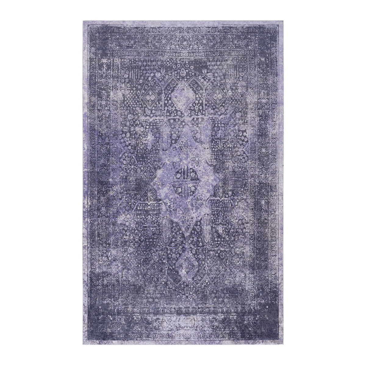 Maval - 6' X 9' Washable Area Rug - Anthracite
