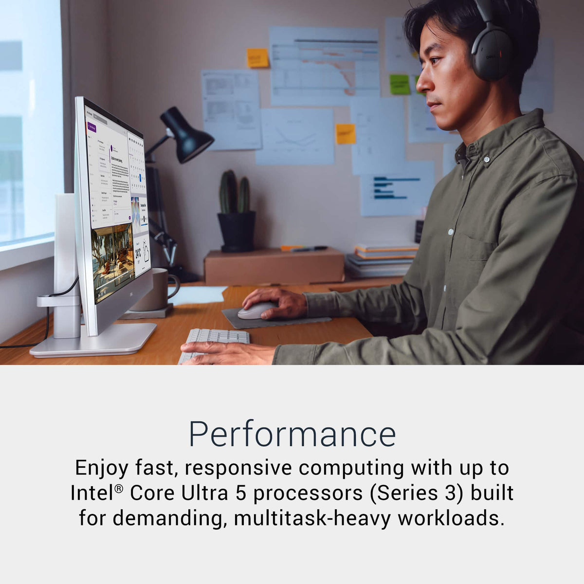 Dell - 24" 2K IPS Touchscreen All-in-One - Intel Core Ultra 5 Series 3 322 2026 - 16GB Memory - 512GB Storage - Copilot+ PC - Light Ash
