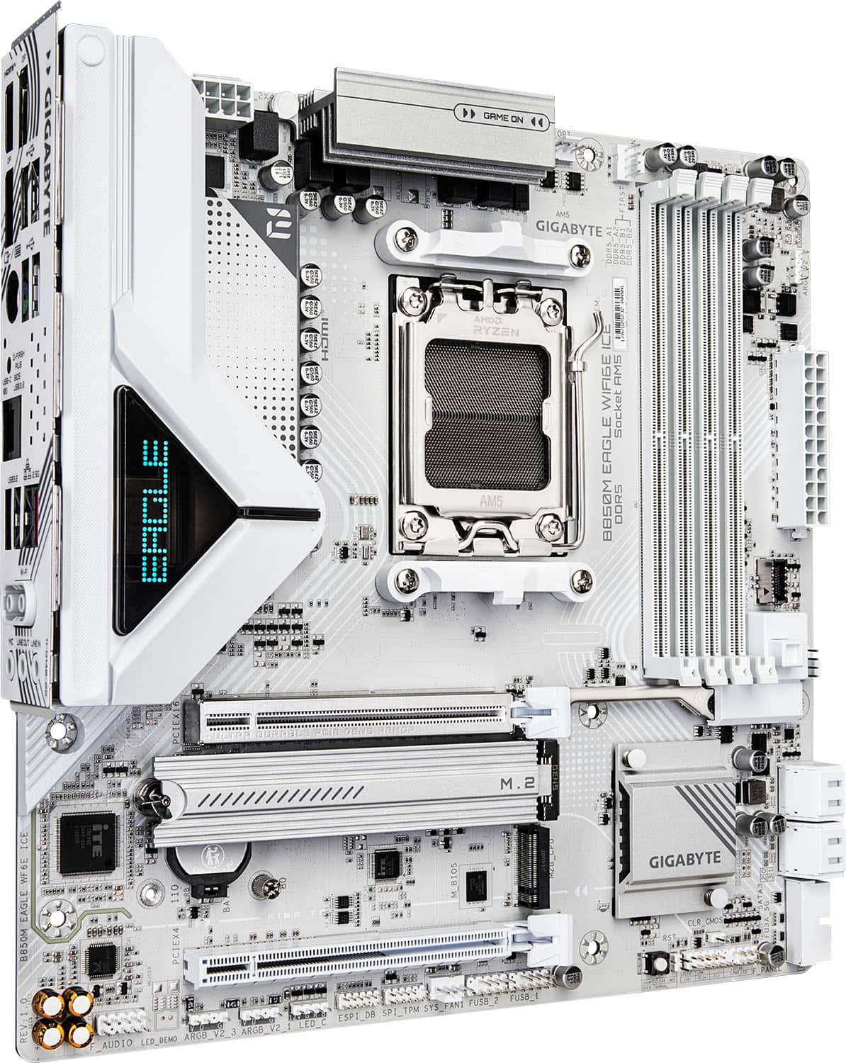 GIGABYTE - B850M EAGLE WIFI6E ICE (Socket AM5) AMD B850 Micro-ATX DDR5 Wi-Fi 6E Motherboard - White
