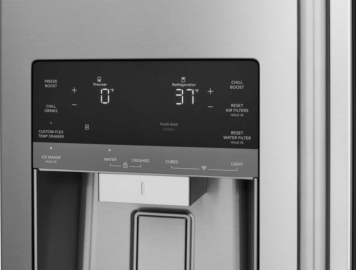 Frigidaire - Professional 36 in. Wide 26 Cu. Ft. Standard-Depth 4-Door French Door Refrigerator with Custom-Flex Temp Drawer - Stainless Steel