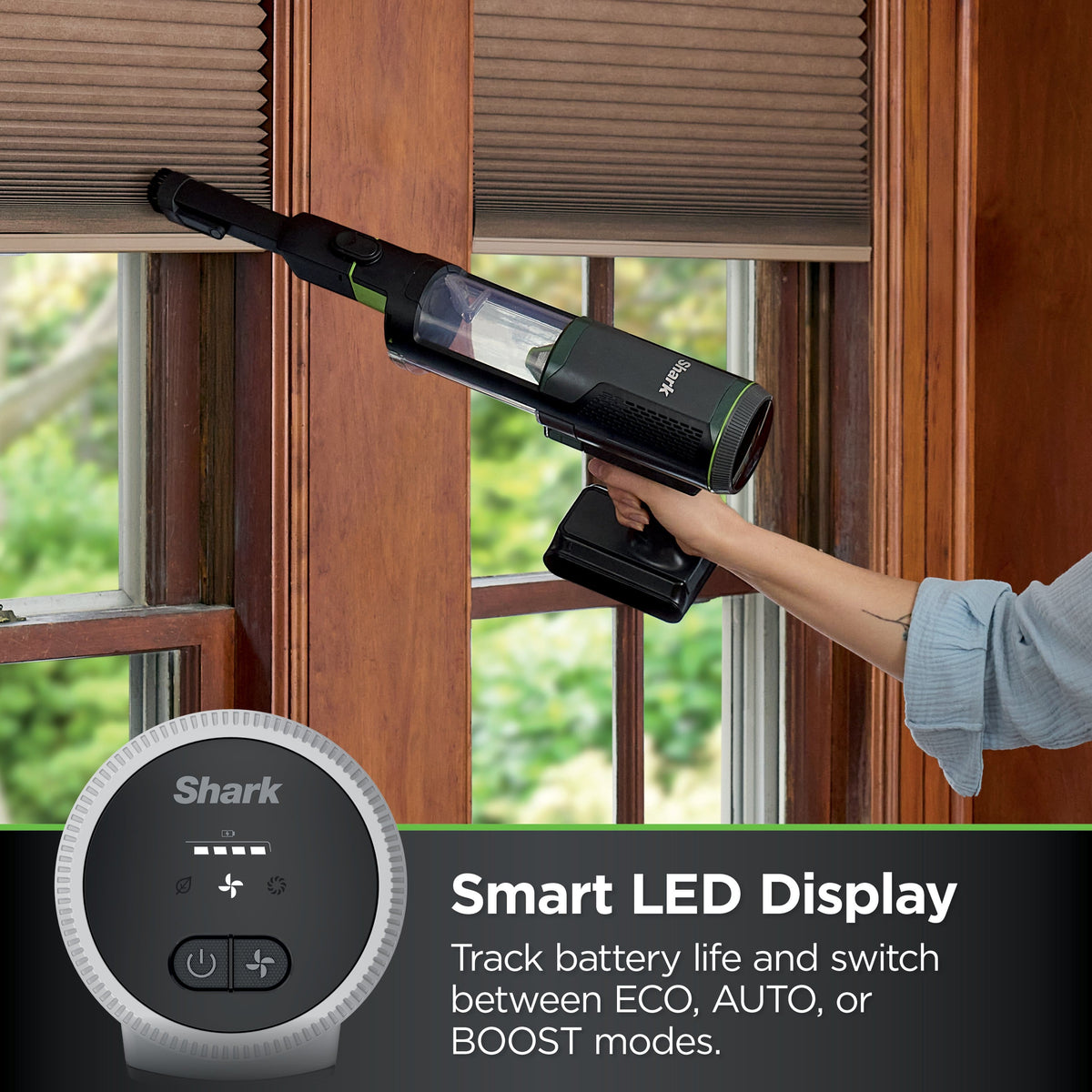 Shark - PowerBoost Cordless 2-in-1 Car/Home Handheld PowerVac - Charcoal + Electric Green
