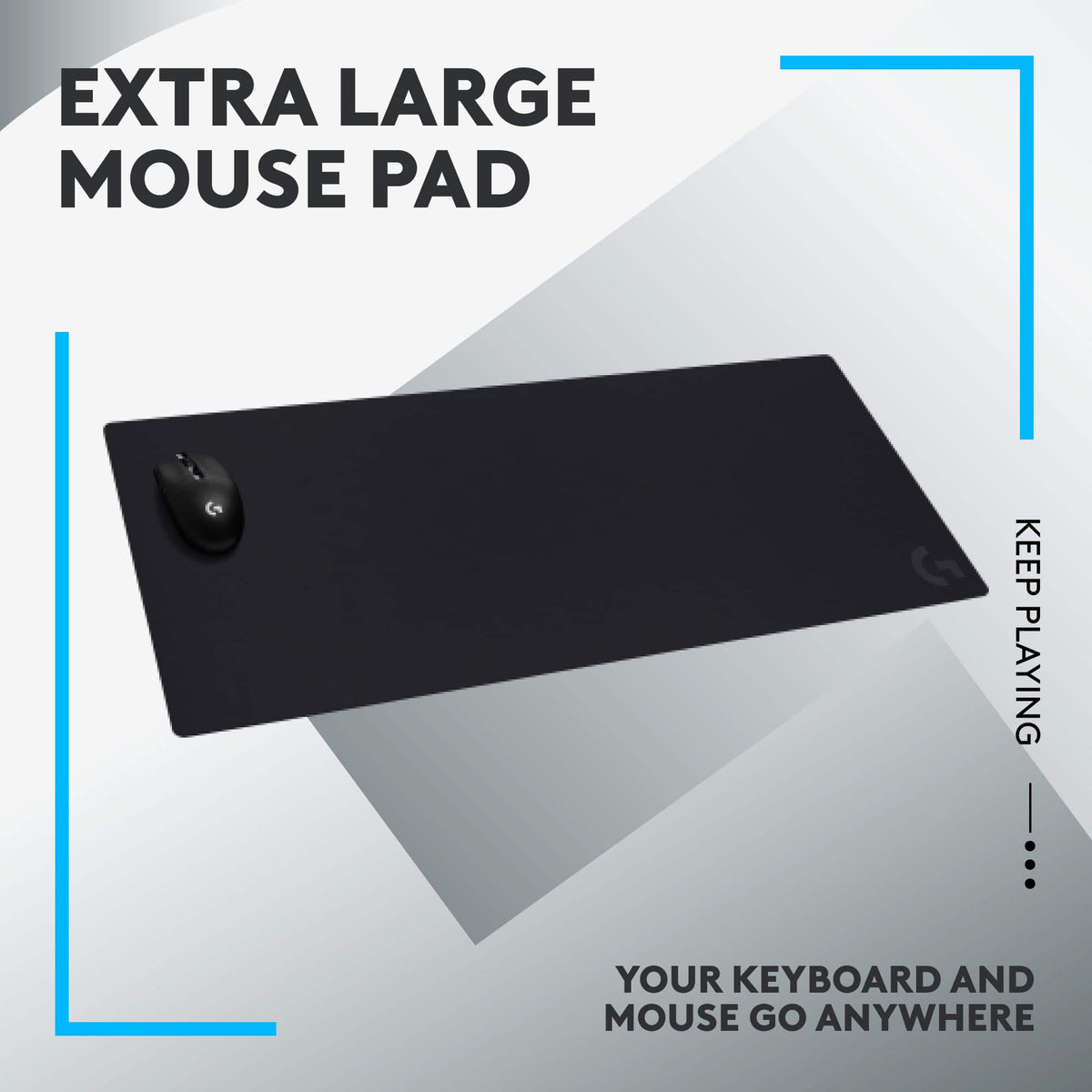 Logitech - G840 Cloth Gaming Mouse Pad with Rubber Base (Extra Large) - Black