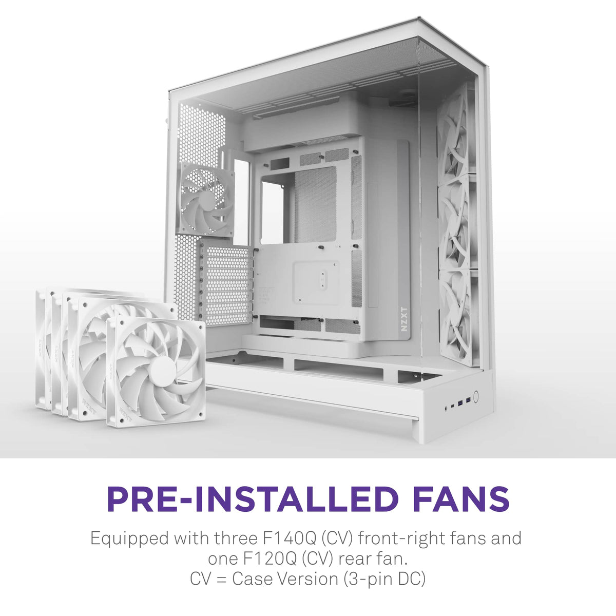 NZXT - H9 Flow 2025 ATX Mid-Tower Dual-Chamber PC Case - White