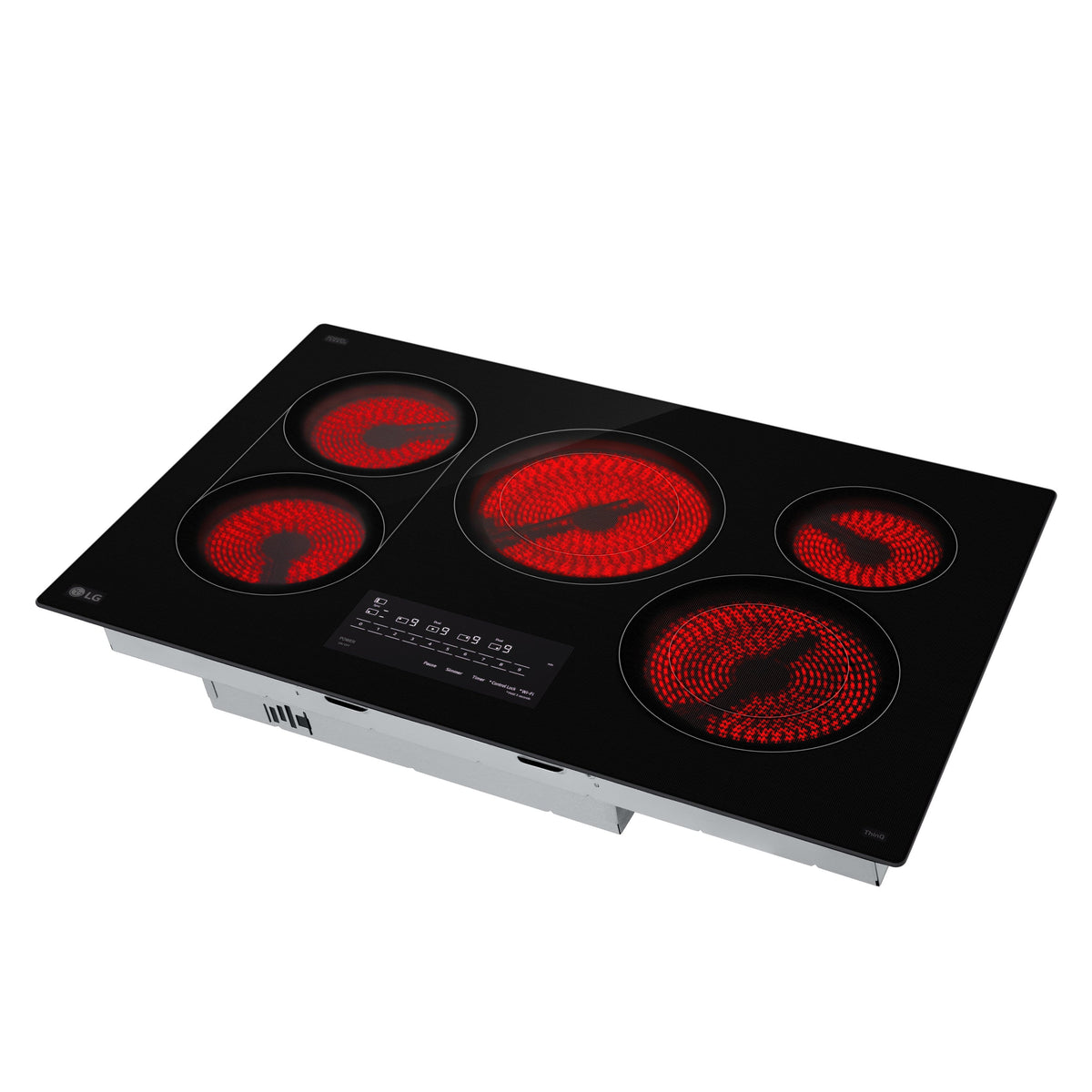 LG - 30-in Wide Built-In Electric Smart Cooktop with 5 Elements, Backlit SmoothTouch Glass Controls and 3.2kW Dual Element - Black