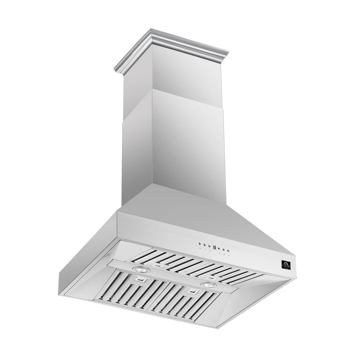 Forno Appliances - 36 inches - Externally Vented - Island Range Hood - Stainless Steel