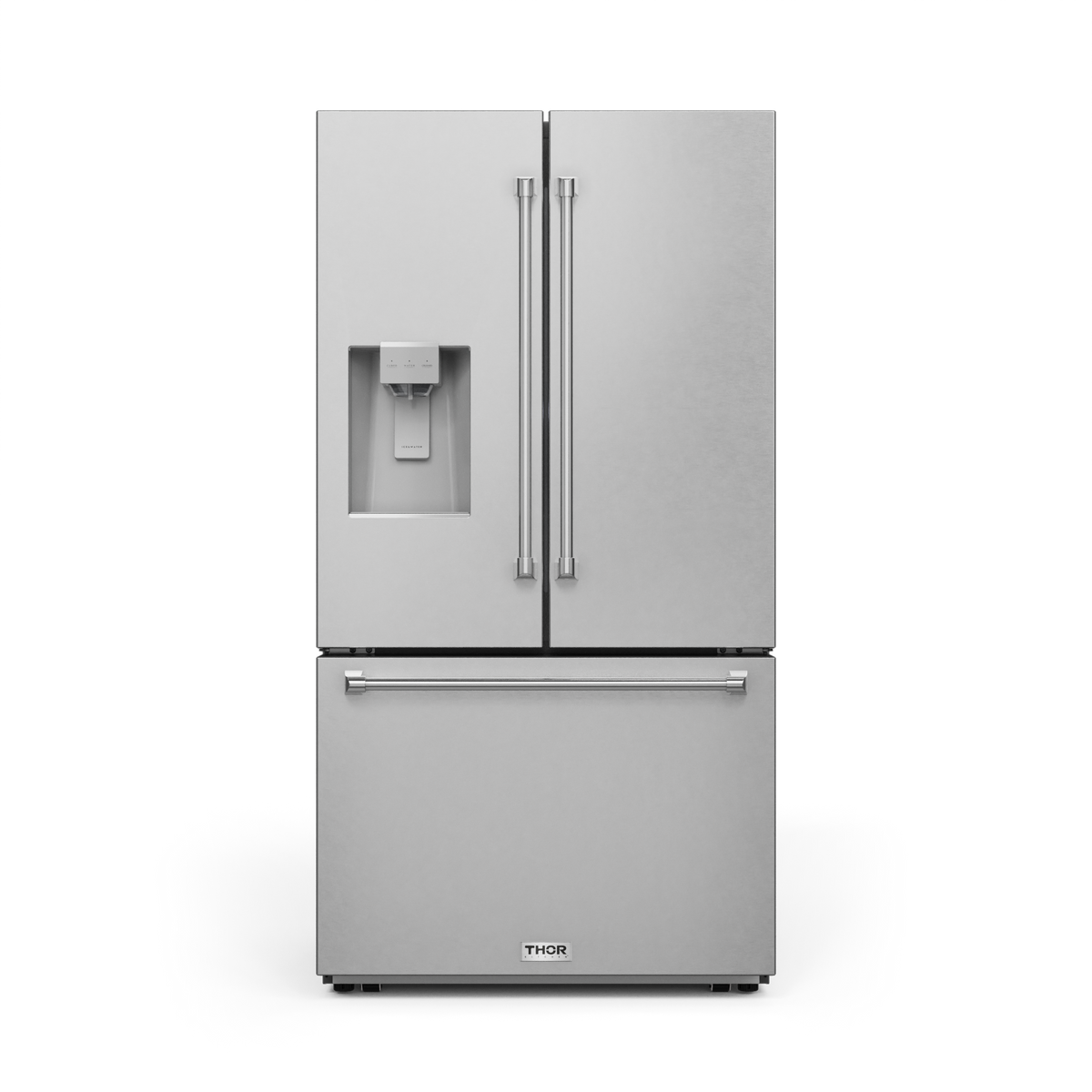 Thor Kitchen - 36 in. Wide 28.9 Cu. Ft. Full Depth French Door Refrigerator With Water Dispenser and Dual Ice Maker - Stainless Steel